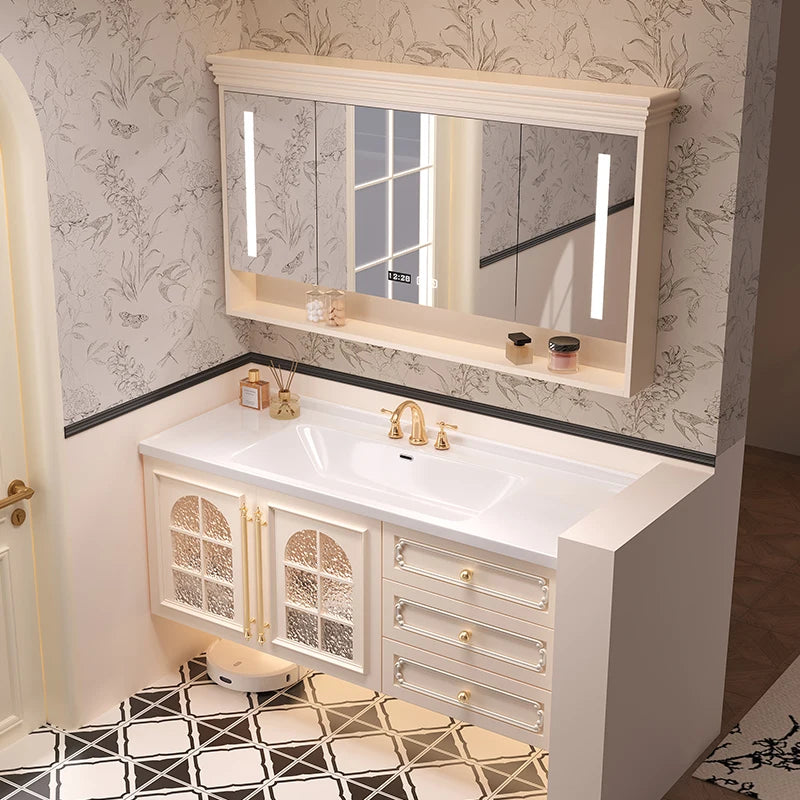 Storage Drawers Bathroom Cabinet Interior Dividers Mirror White Bathroom Cabinet Shelving Modern Badkamer Meubel Accessories