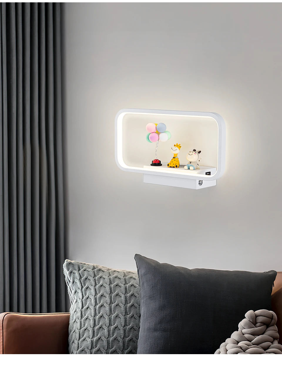 Wall Light Indoor 12W Touch Switch 3 Colors Dimming USB Charge With Wireless LED Wall Lamps For Living Room Bedroom Stair Modern