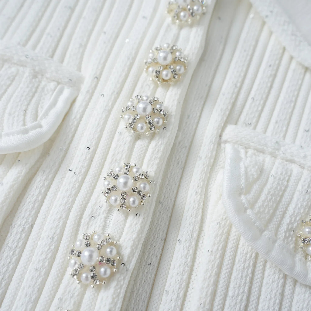 Brand Designer Polo Knitted Dress Women Summer Short Sleeve Single Breasted Flower Button Knitting Sweater Mini Dresses