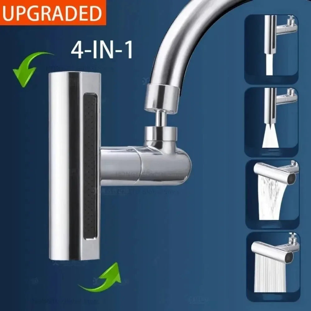 4 Mode Real Waterfall Kitchen Faucet Extension Adapter for Bathroom Basin Aucets Bubbler Nozzle Waterfall Sprayer Tap Fit Shower