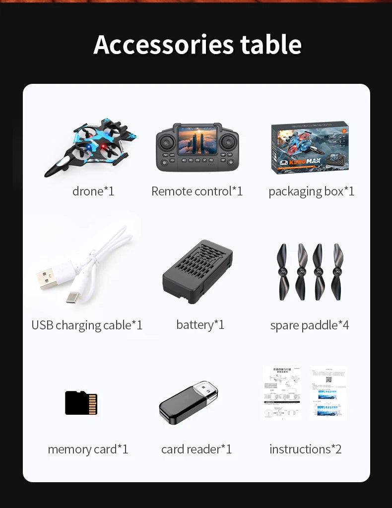 K500MAX Drone Fighter Jet 4k HD Professional Drone Camera WIFI Fpv Aircraft Quadcopte Aerial Photography Drone Birthday Toys