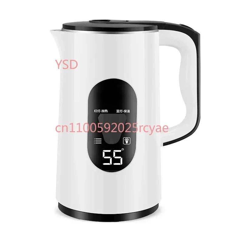 Half spherical electric kettle with integrated insulation, large capacity for household use, featuring automatic power-off .