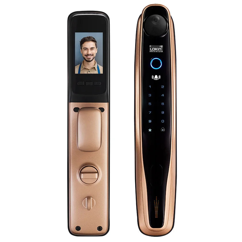 Smart digital password electronic lock 3D face recognition Smart door lock with camera
