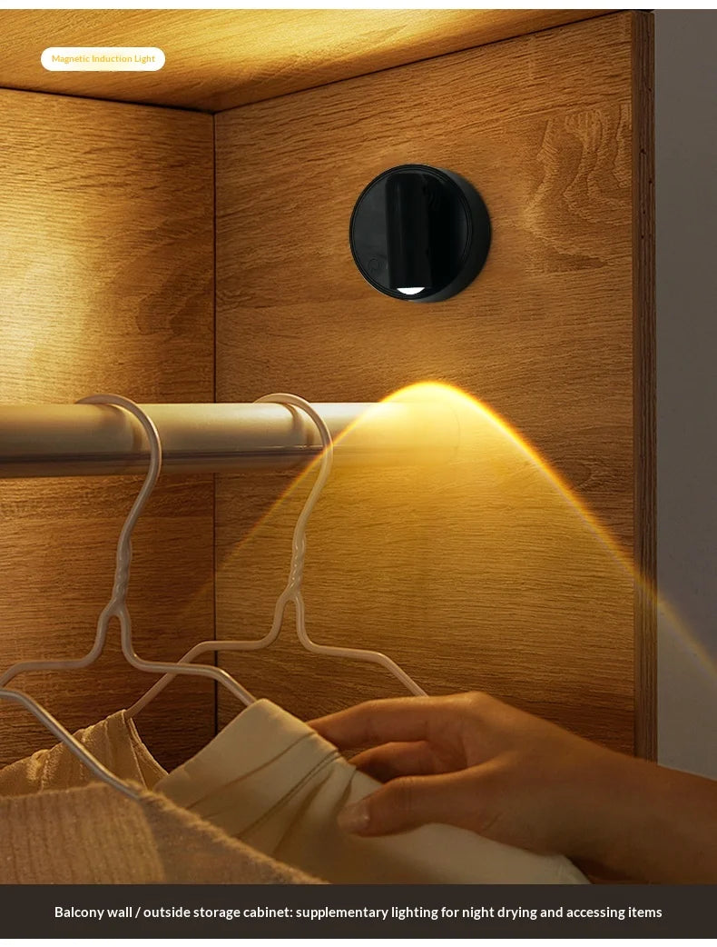 LED Light Magnetic Rechargeable Wall light Spotlight Wireless No Punch Reading Light With Touch Switch Dimmable Bedside Lamp
