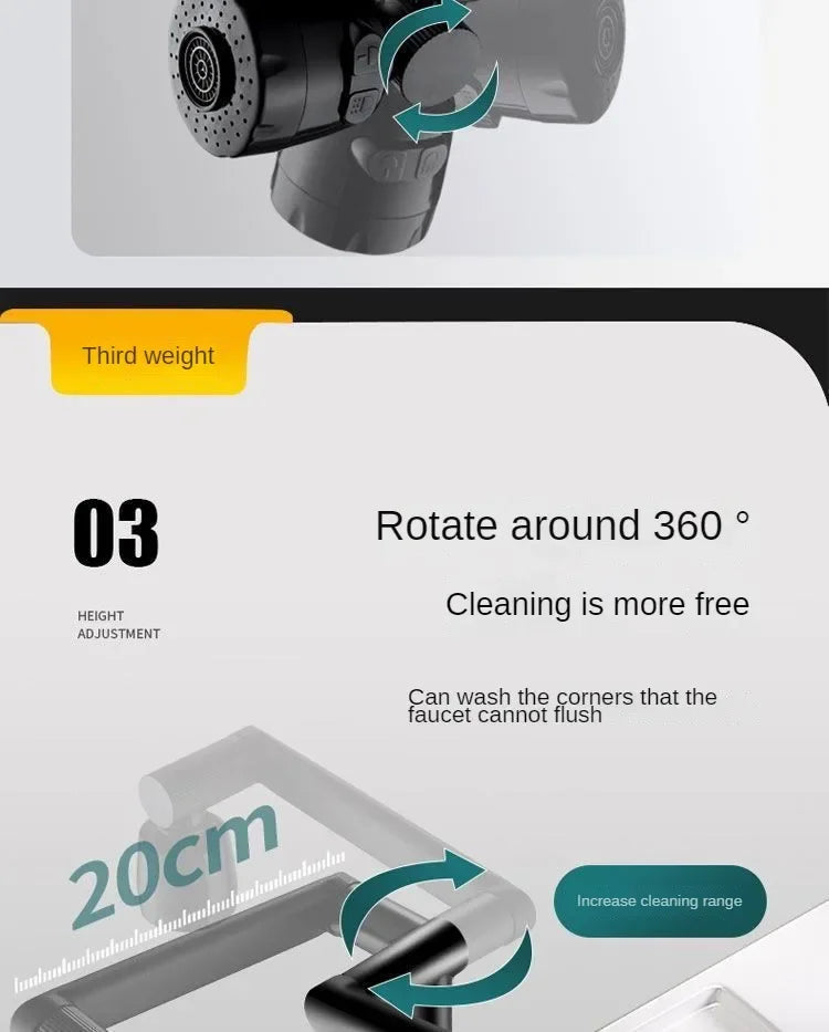 Hot Cold Water Basin Faucet Multifunction Booster Universal Rotating Wash Basin Tap for Bathroom Kitchen Household Mixer Faucet