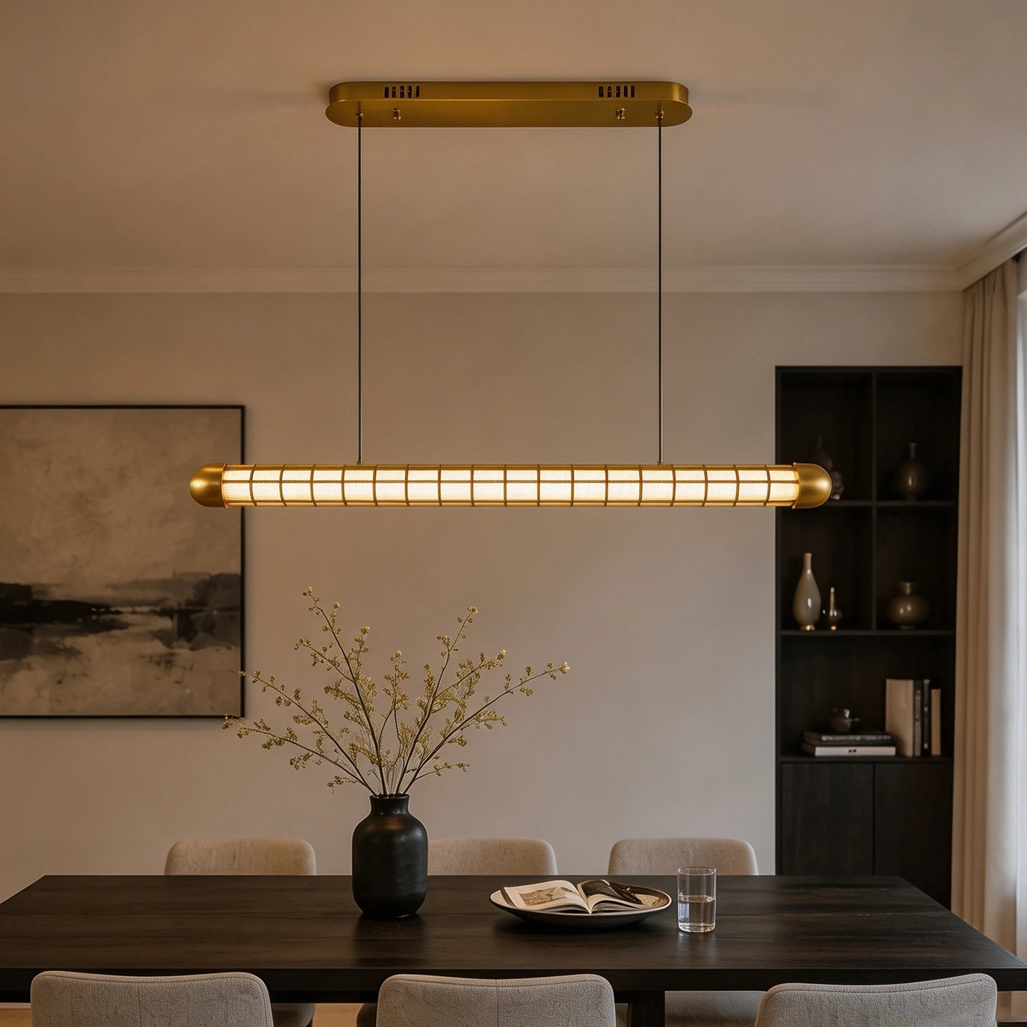 Modern Luxury LED Pendant Light for Living Room Villa Kitchen Island Table Round Iron Dining Hanging Chandelier Home Decor