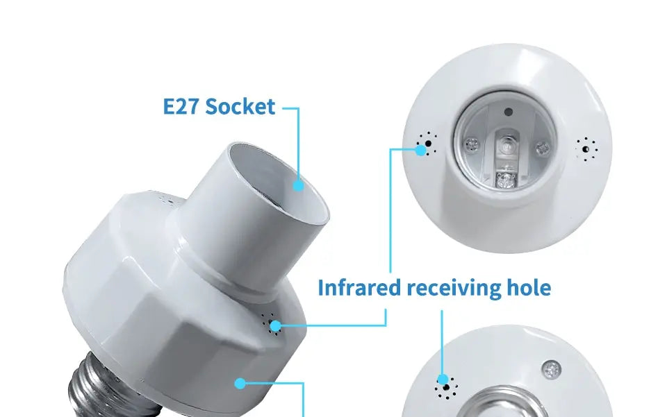 Wireless Remote Control E27 Light Socket Smart Switch LED Lamp Base House Timer Switch WiFi Light Bulb Holder Room Smart Device