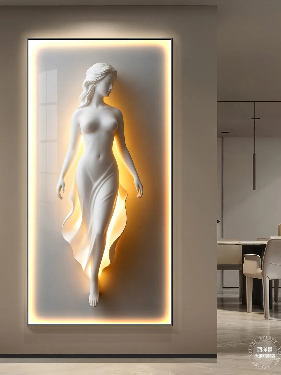 Modern Light Luxury Entrance Decoration Painting Simple Abstract Corridor Hanging Painting High-end Relief Wall Lamp Painting
