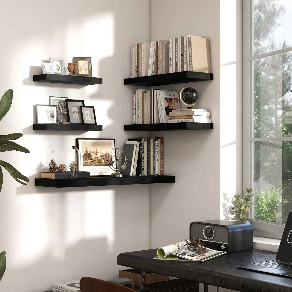 1pc Wall Mounted Floating Shelves Wooden Deeper Storage Shelf Multi Functional Thicker Bathroom Shelves