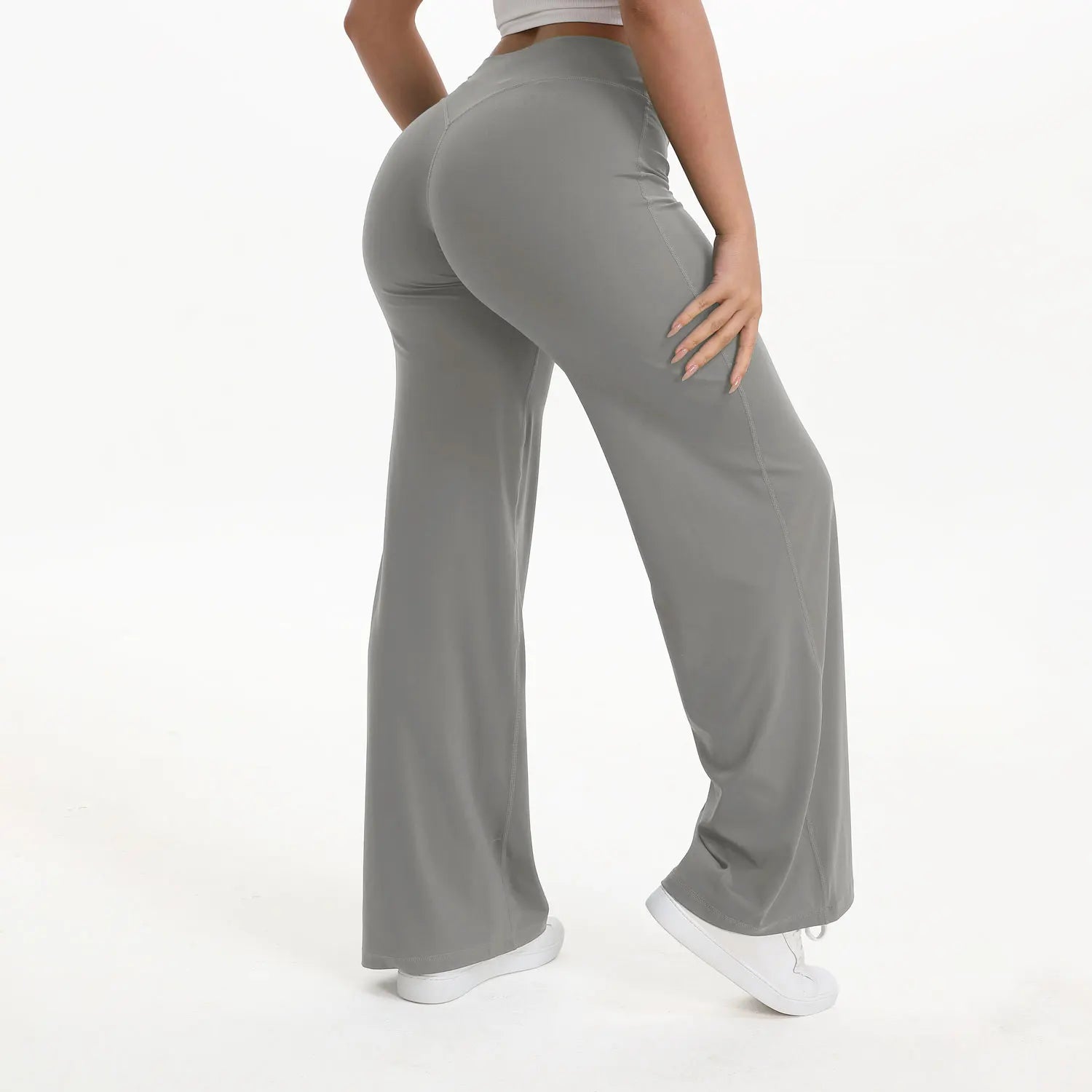 Straight-Leg Pants Ultra Soft Butter Fabric Women's Mid-Waist Yoga Pants GYM Naked Feel Pilates Running Sport Trousers