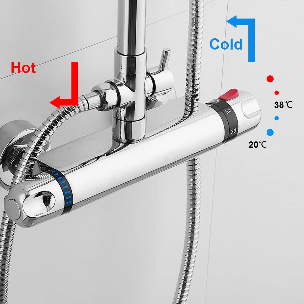 Thermostatic Shower Water Faucet Bathroom Tool Bathroom Mixing Valve Hot And Cold Mixer Thermostatic Tap Bathtub Faucet