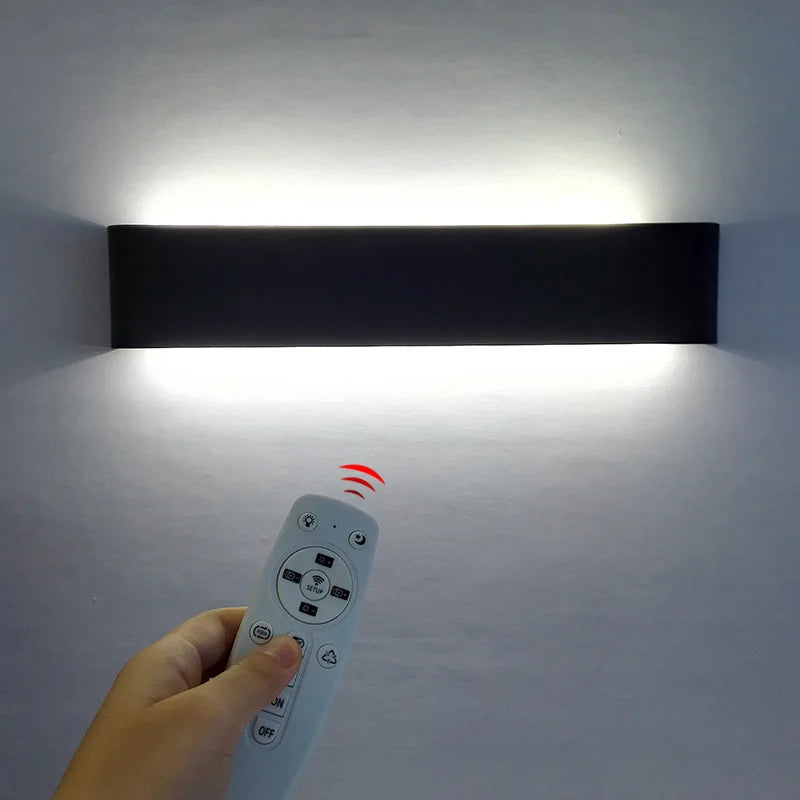 16W Remote Control Dimming Wall Lamp Aluminum Living Room Bedroom Bedside Indoor Decoration Light Home Modern LED Wall Lights