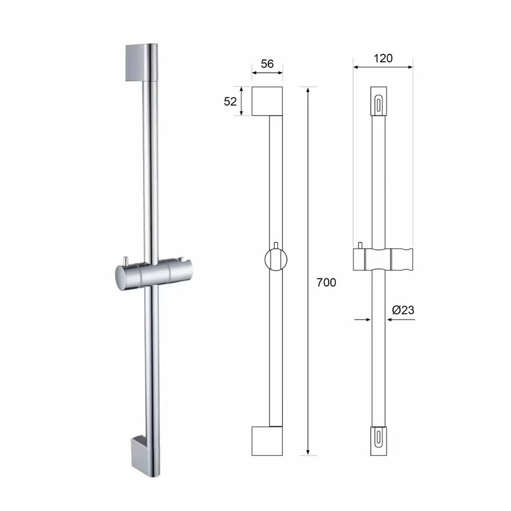 Adjustable Shower Bar Lifting Rod Extendable Wall Mount Shower Horizontal Bar Column Black White Chrome Bathroom Riser Slide