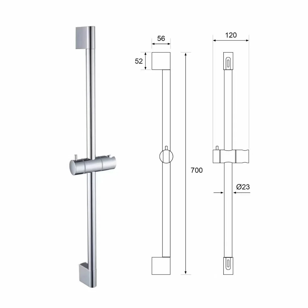 Adjustable Shower Bar Lifting Rod Extendable Wall Mount Shower Horizontal Bar Column Black White Chrome Bathroom Riser Slide