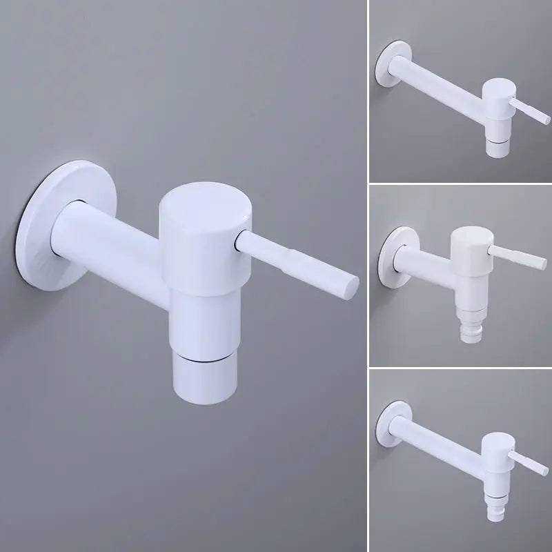 Wall Mounted Faucet Single Cold Sink Tap Black Water Tap for Bathroom Washing Machine Sink Mop Pool