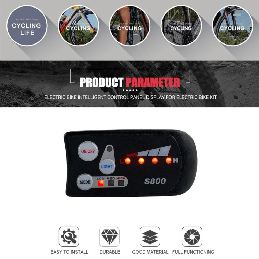 Electric Bike 30A Brushless Controller with SM Plug for 1000W Motor with LCD Display Panel S800 S830 E-scooter Meter Control UKC