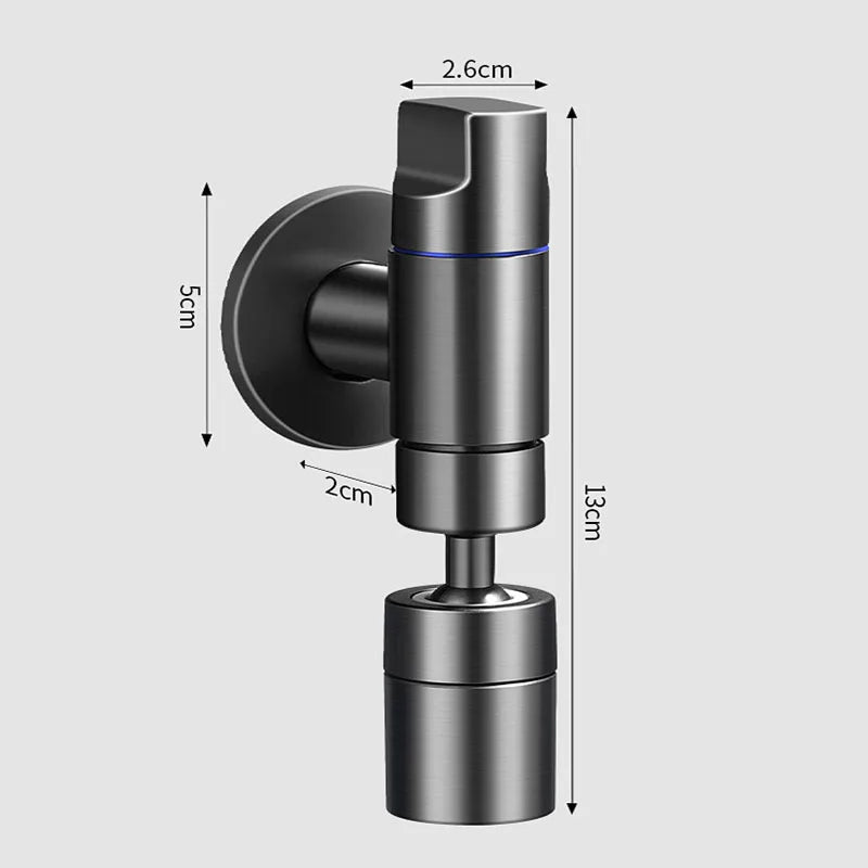 In-wall Single Cold Water Faucet G1/2 Stainless Steel Bathroom Cleaning Room Basin Faucet Two Water Outlet Modes