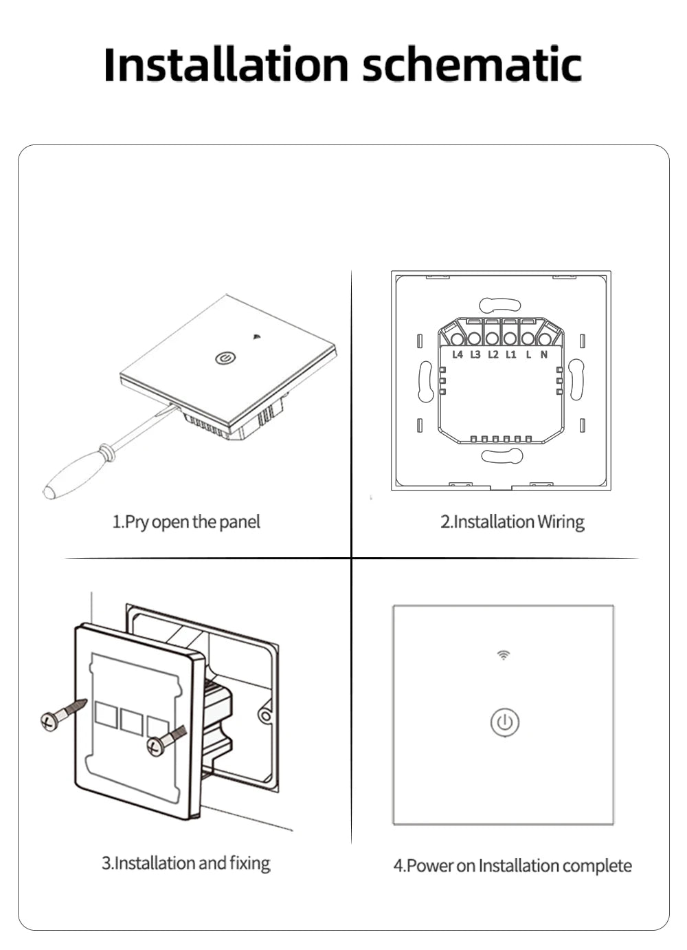 Smart WiFi Switch  Remote Control Touch Panel Light Switch No Neutral Wire Voice Control Timer Smart Home Switch