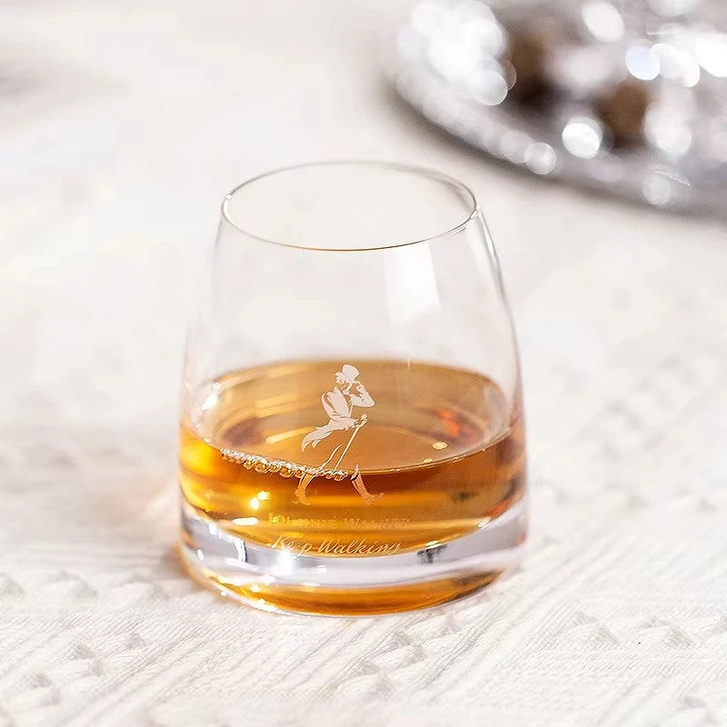 Johnnie Walker Whiskey Glasses 10 OZ Whiskey Glasses, Rocks Glasses for Scotch, Liquor Vodka, Bourbon, Whiskey Gifts