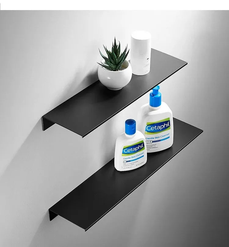 Brushed Gold Metal Bathroom Shelf Wall Storage Rack Washstand Drilling Large Wall Shelf for Storage 30/40/50cm Length Holder