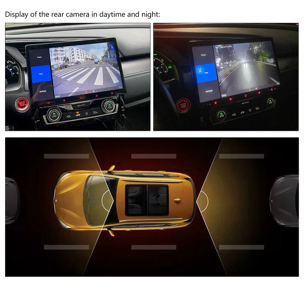JOYING Newest AR Front Camera Or Rear Camera Reversing Backup View Camera Parking Assist Wide Dynamic Range Full 1080P Display