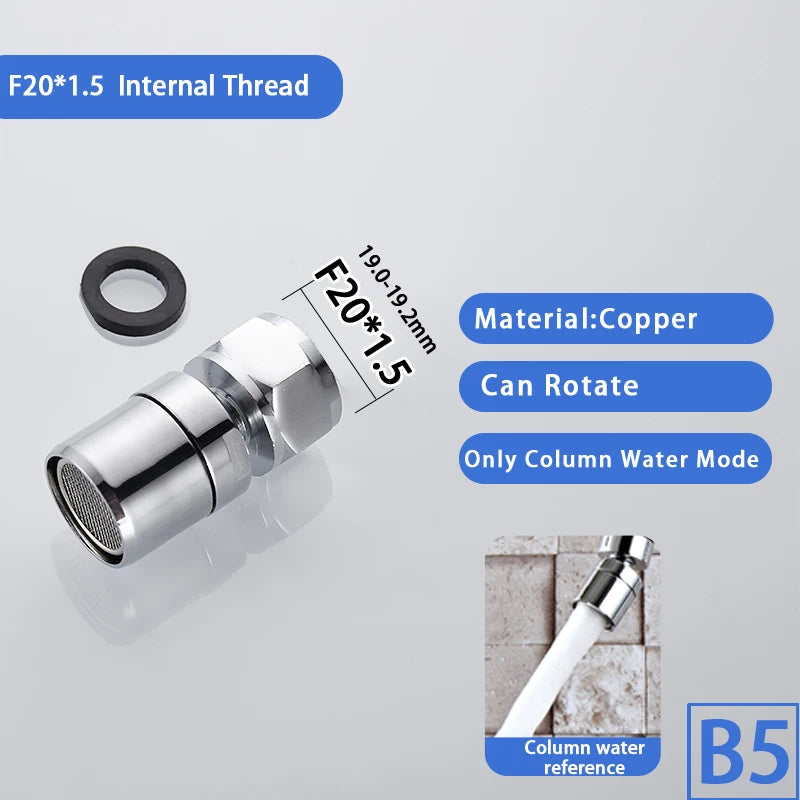 Adjustable 360 Swivel Water Saving  Brass Faucet Adapter 18/20/22/24mm 360 Degree Swivel Aerator Female Or Male Thread Accessory
