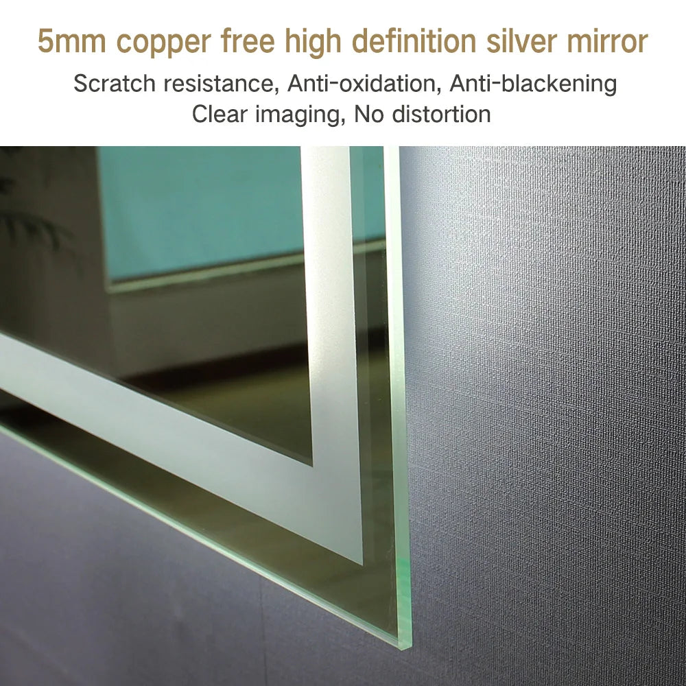 Smart Bathroom Touch Switch Screen Mirror Glass Wifi Washroom Espejo Vanity Led Light Wall Bath Mirror