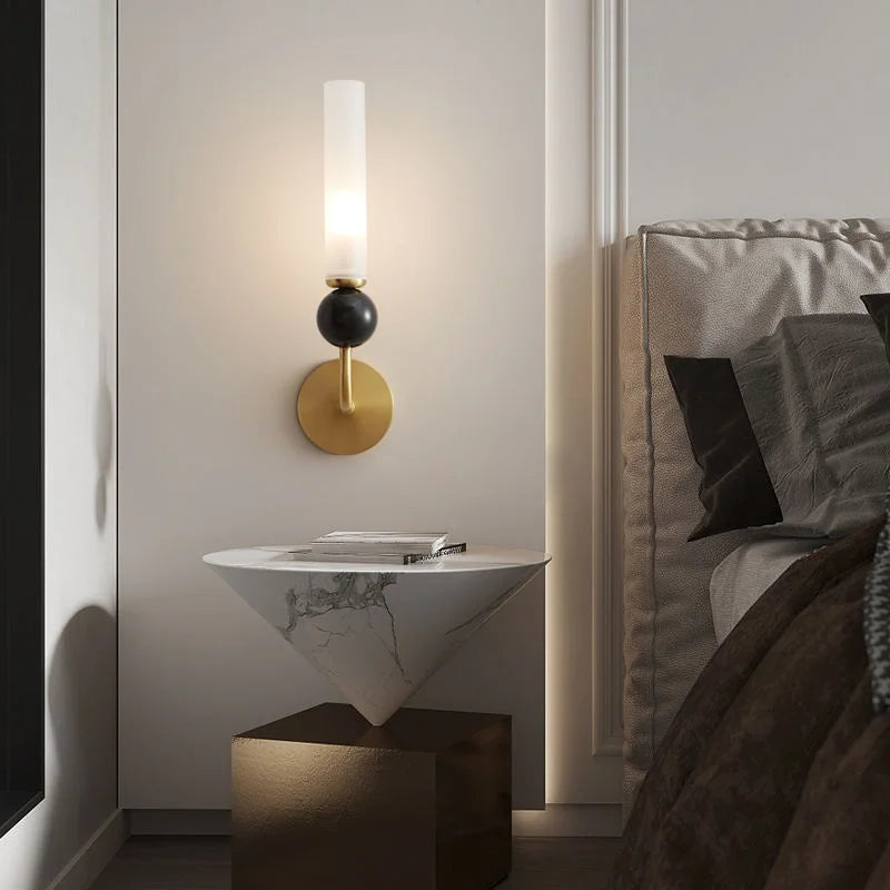 Modern modern wall lamp candle wall lamp copper base glass shade lighting decoration home for living room