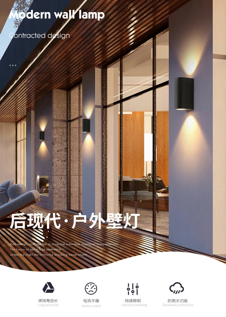 Tuya Smart LED Wall Light Up and Down RGB CCT Outdoor Bluetooth/WIFI APP Control GU10 Bulb Exterior Garden Porch Sconces Lamp