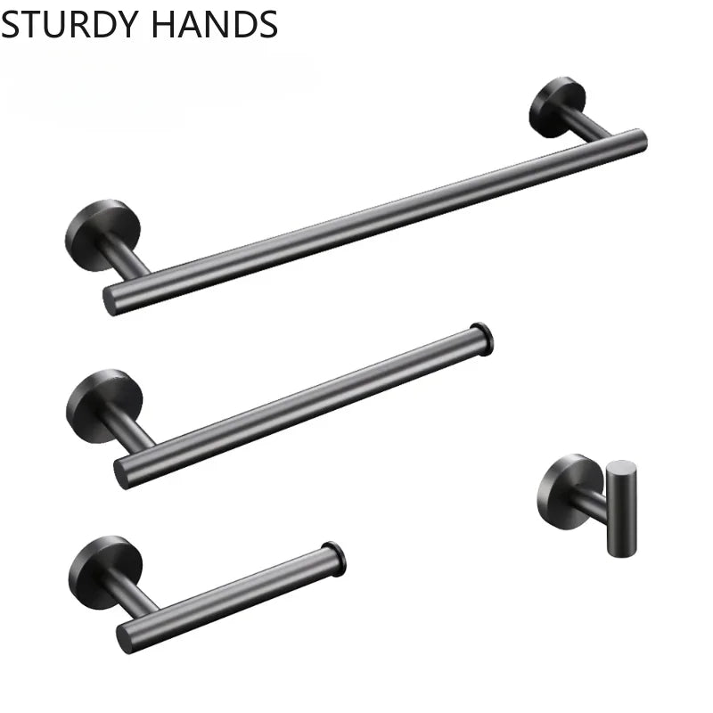 Bagnolux Stainless Steel Gun Gray Black Polished Chrome Brushed Gold Hanger Hook Towel Bar Paper Holder STURDY HANDS