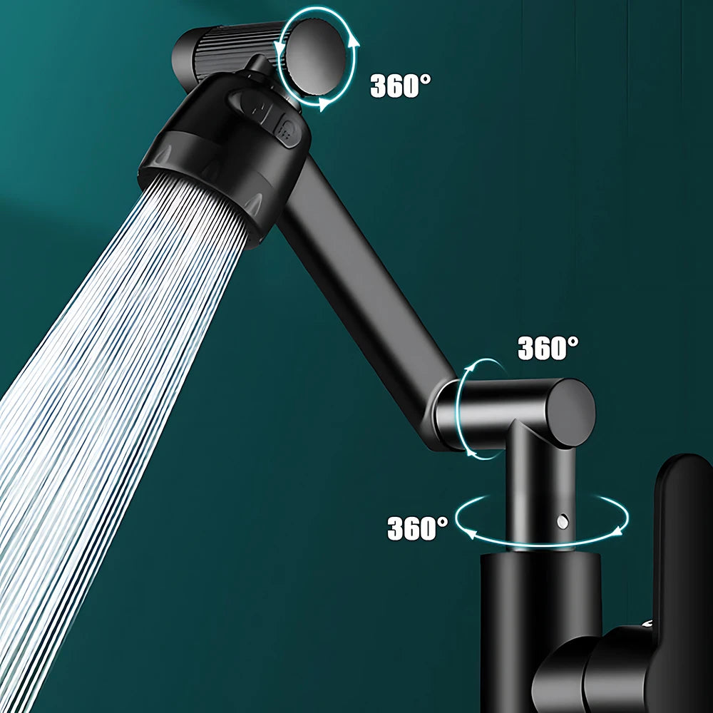 Mechanical Arm Universal Faucet Bathroom Kitchen Splashproof Faucet Bathroom Countertop Basin Hot and Cold Tap Faucet Accessorie