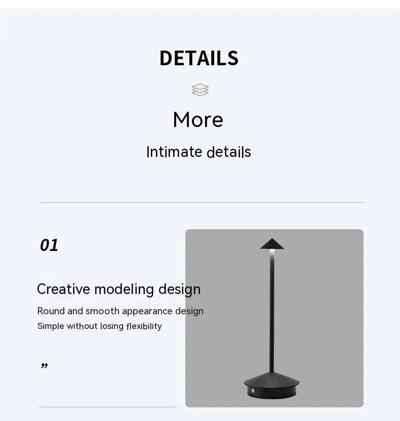 Rechargeable Table Lamp Creative Dining Touch Led Hotel Coffee Pina Pro Table Lamp Lampada Bedside Lamp Decorative Desk Lamp