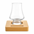 Whiskey Tasting Glasses Set of 2 with Black Walnut Wood Base, 8.5 oz Crystal Glasses with Label Slots