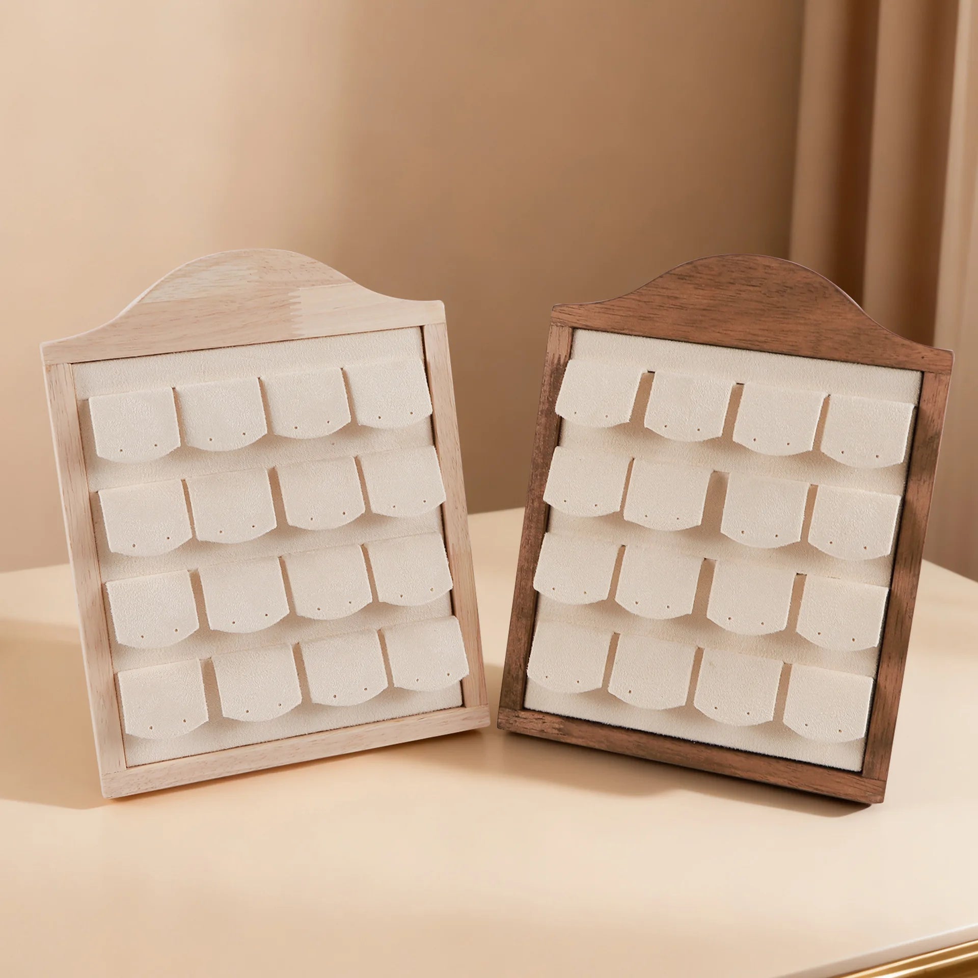 1 Pcs Wood Earrings Ring Photo Frame Jewelry Display Stand Jewelry Rack Velvet Jewelry Storage Tray Store Counter Props Show
