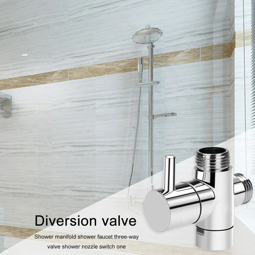 3 Way Shower Head Diverter Valve G1/2 Three Function Switch Adapter Connector Head Faucet Bathroom Accessories 3 Way Shower Head