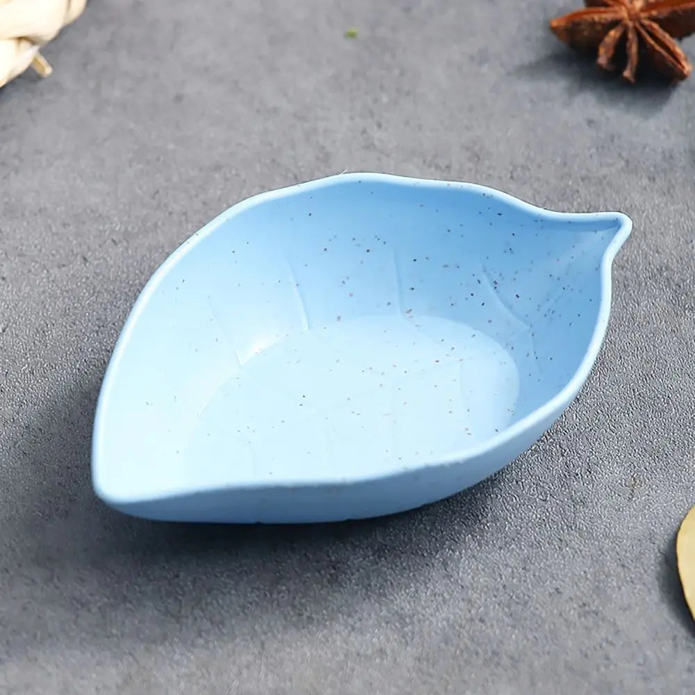Durable Wheat Straw Seasoning Dish Kitchen Utensils Tableware Snack Plate Leaf Round Shape Tableware Bowl Barbecue