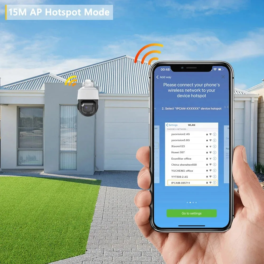 4K Auto Tracking Security Camera – 240X Zoom, WiFi 2.4/5.8GHz, PoE, Human+Pet+Car Recognition, Mobile App