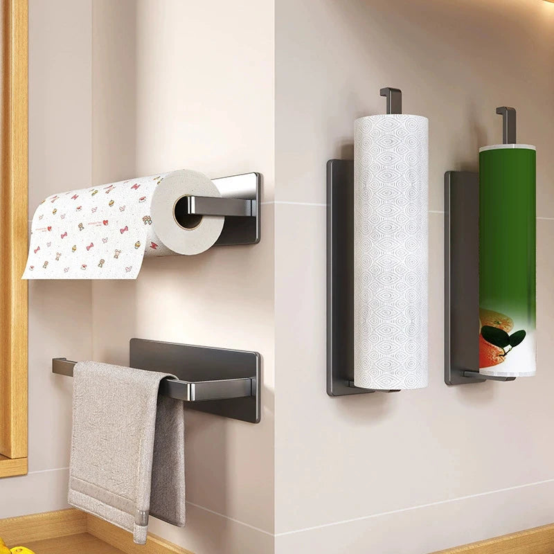 Kitchen Paper Holder, Wall-mounted Refrigerator Magnetic Paper Towel Holder, Side Cabinet For Storing Items, Non-drilling Fresh