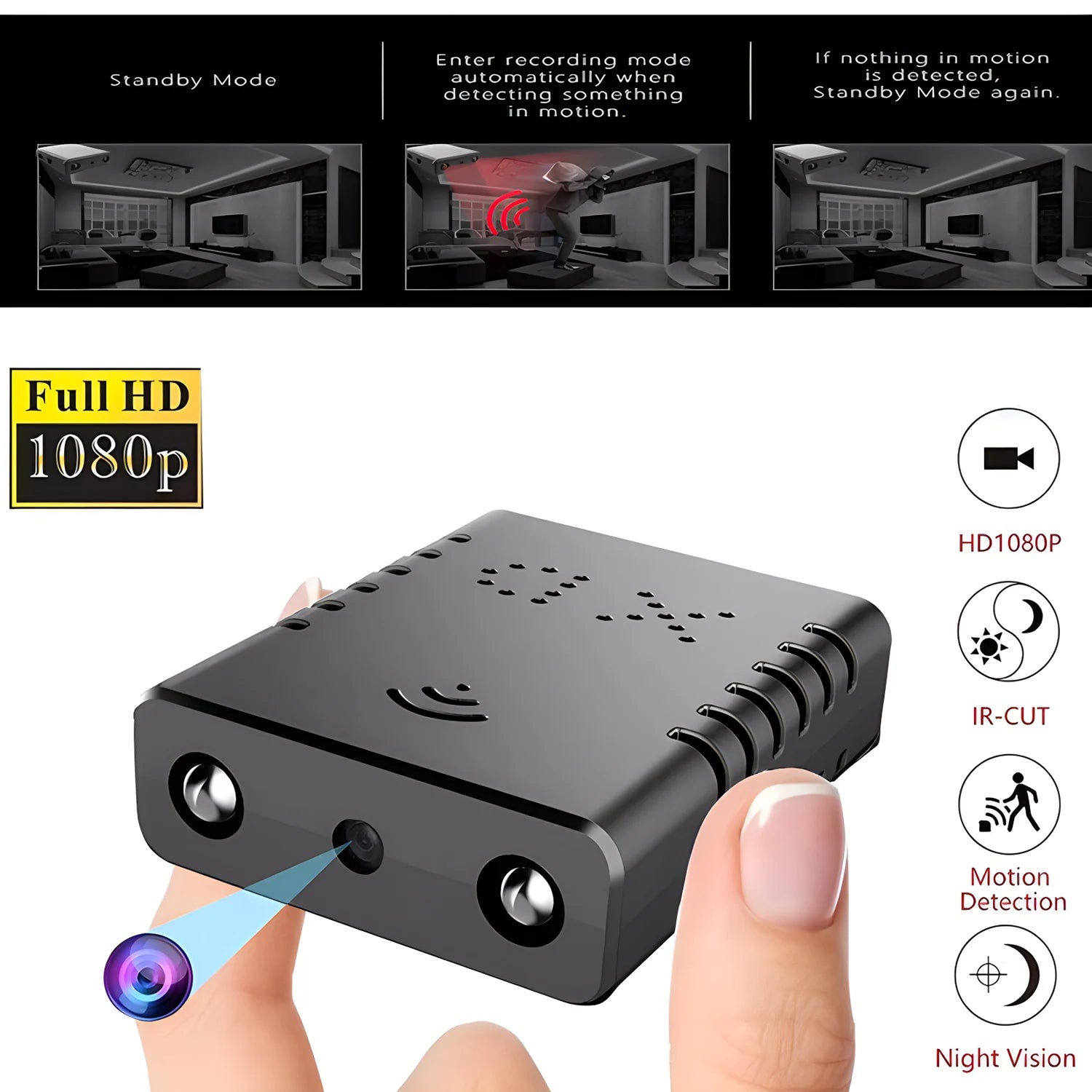 Full HD 1080P Mini Camera Night Vision Motion Detection Micro Cam Home Surveillance Video Recorder WiFi Camcorder