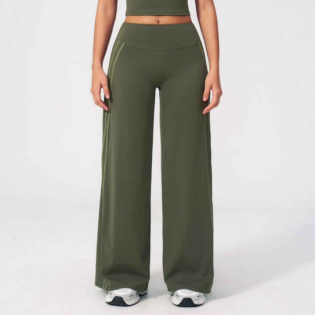 Yoga Pants High Waist Wide Leg Trousers Women Tummy Control Flared Pants Straight Workout Trousers Casual Fitness Bell-bottoms