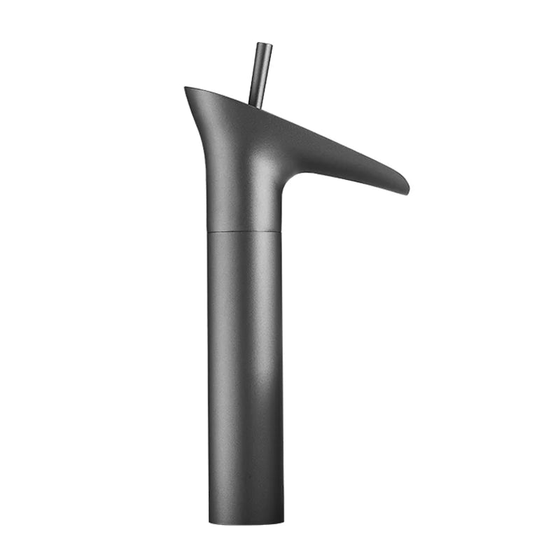 Bathroom Basin Faucet Sink Mixer Gun Grey Color Hot Cold Water Mixer Deak Mounted Waterfall Style Copper Sink Taps FR651