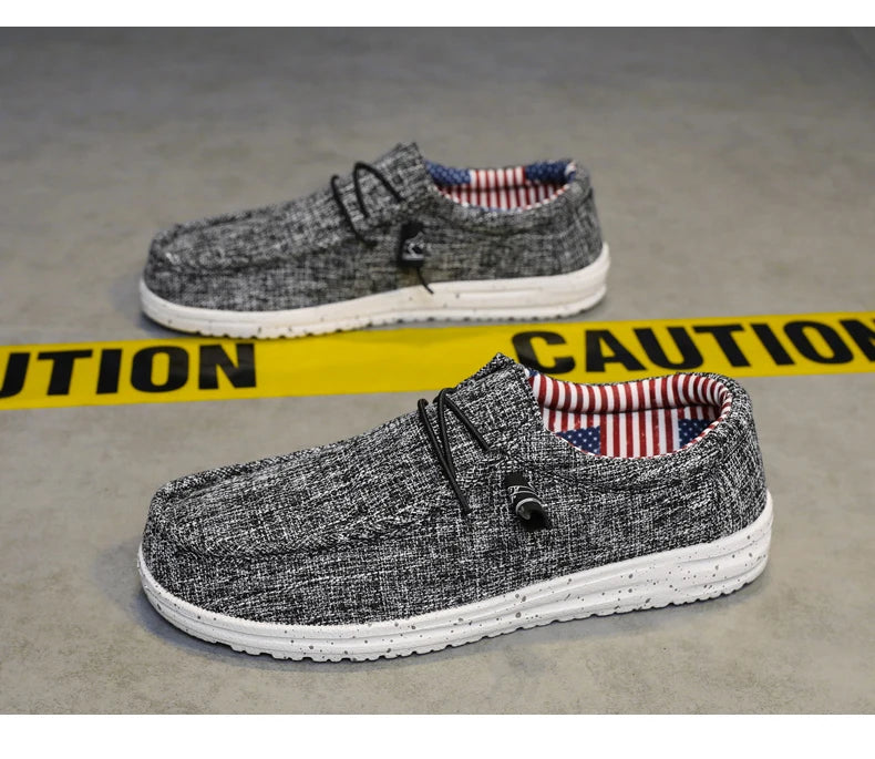 Men Shoes Casual Canvas Loafers Shoes Light Breathable Flats Leisure Male Vulcanized Shoes Walking Sneakers Plus Size 39-46