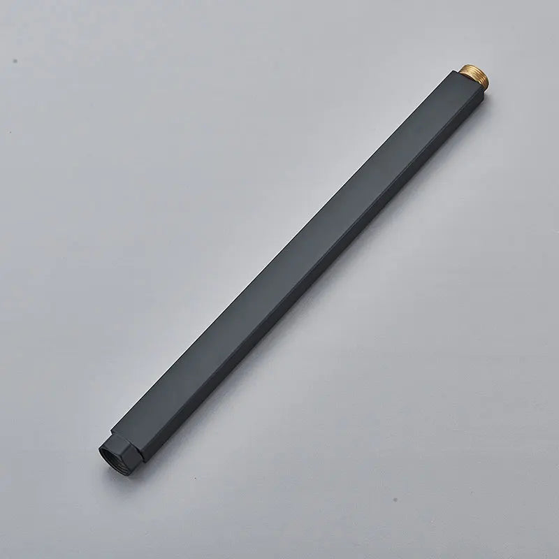 30/40cm Square Round Extension Tube For Bathroom Shower Faucet Black General Interface Extension Tubes Extend Pipe