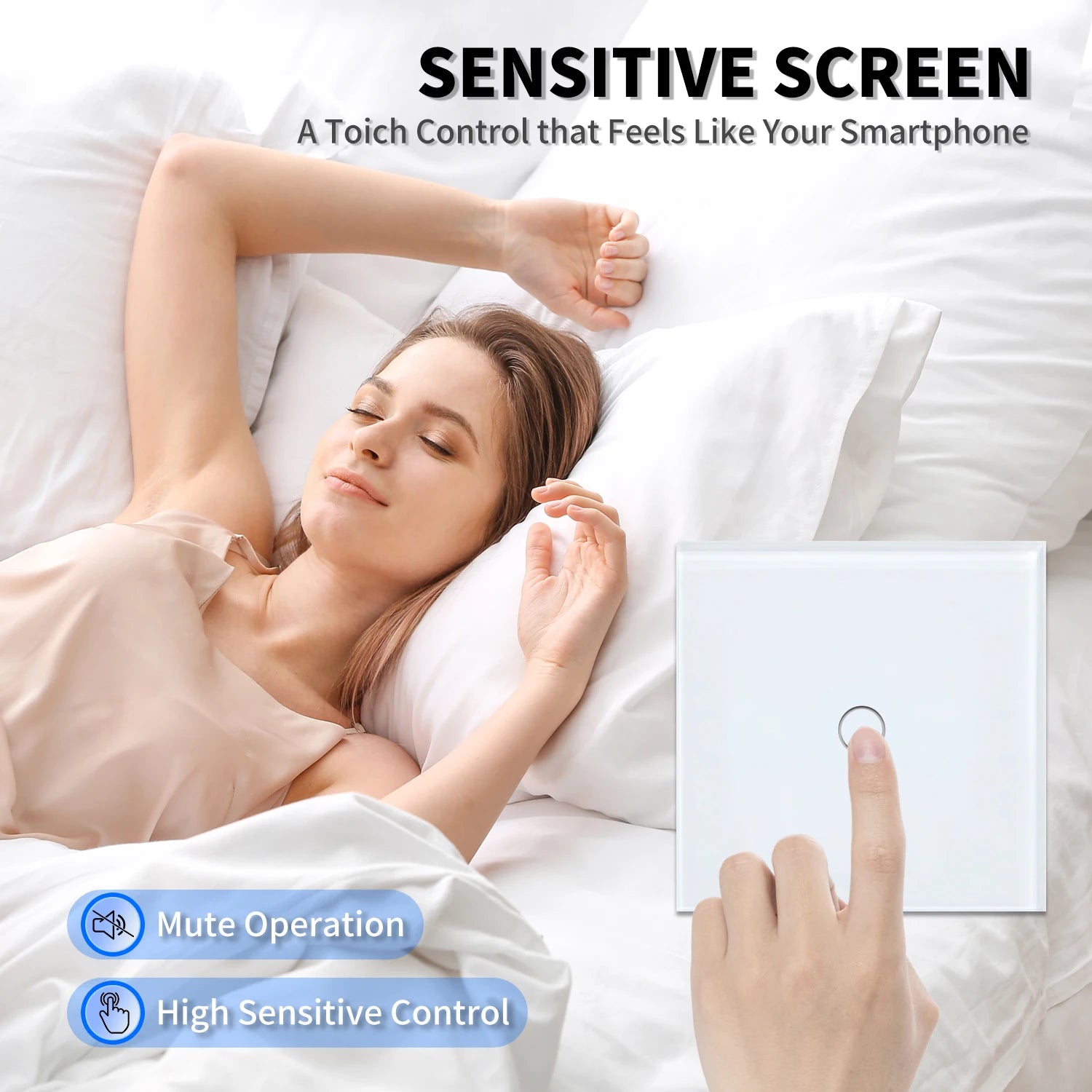 1gang 2way 3way Touch Switch Wall Light Switches No Neutral Wire With Tempered Glass 240V No Wifi No RF433