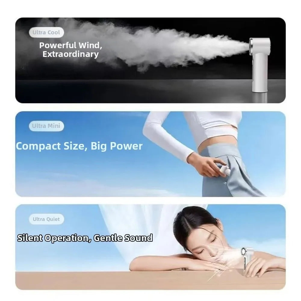 Air Cooler High-speed Handheld Fan Waterproof Quiet Operation USB Rechargeable Fan Long-lasting Strong Wind Fan Outdoor