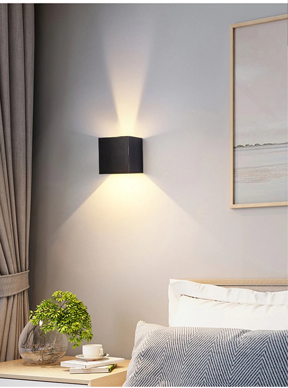 LED Wall Lamp 7W 100-240V Outdoor / Indoor Porch Garden Wall Lamp For Bedroom Bedside Lighting Up and Down Adjustable Wall Light