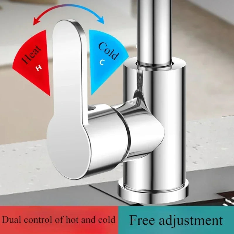 Waterfall Basin Faucets Deck Mounted Kitchen Cold Hot Mixer Tap 4 Modes Sprayer Bathroom Faucet Single Handle Tap Household