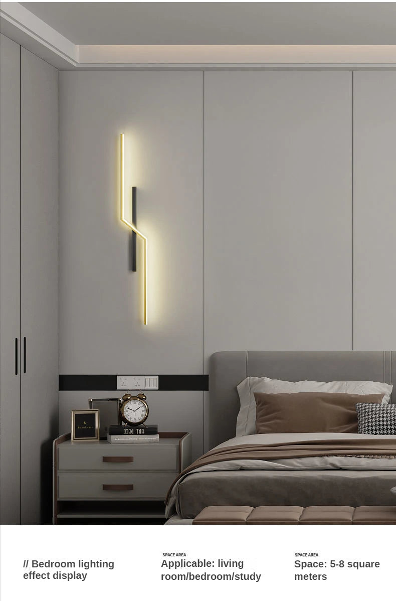 Modern Minimalist LED Wall Lamps - Bedside Interior Lighting for Living Room Bedroom Stairs - TV Backlight Wall Decor Lights