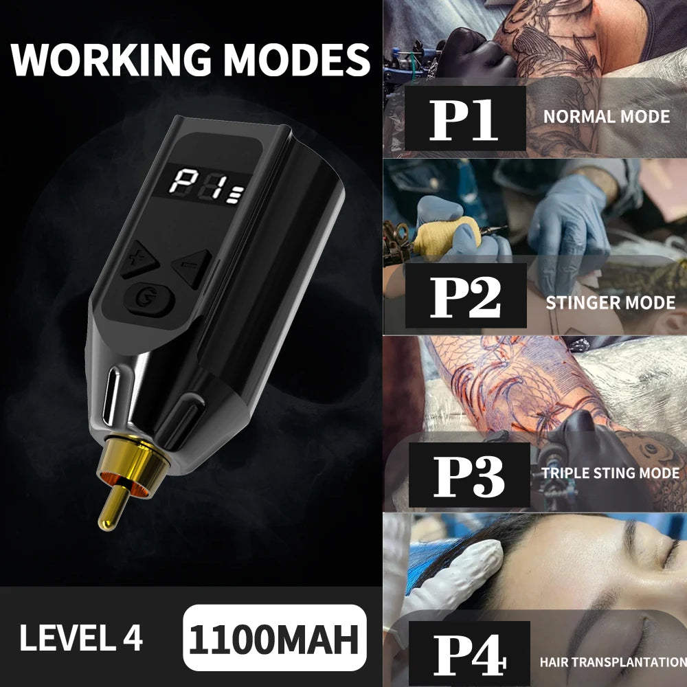 Goldplume Brand New Tattoo Gun Set, Rotary Tattoo Kit, Includes Power Supply, Cartridge Tattoo Needles, Suitable for Beginners and Professional Tattoo Artists