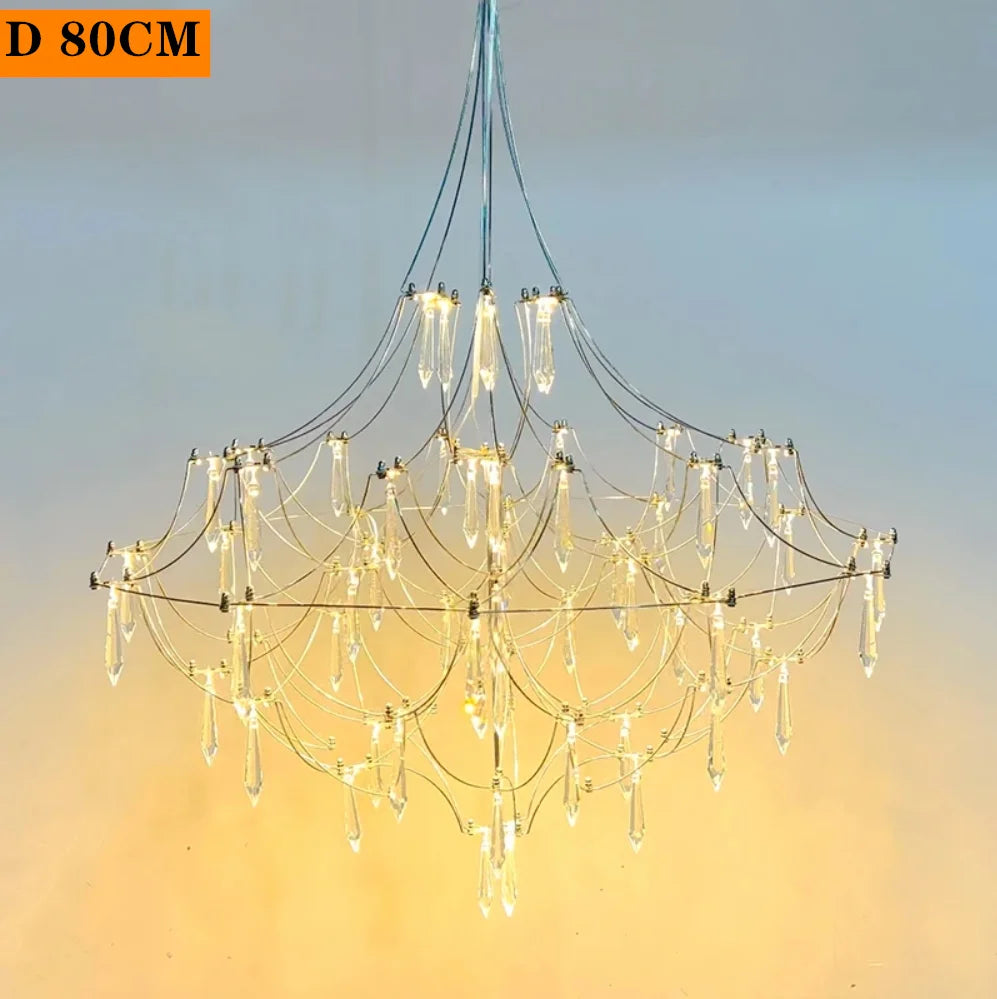 Luxury Chandelier LED Crystal Chandelier Restaurant Modern Light Romantic Living Room Villa Full of Stars Decorative Lighting